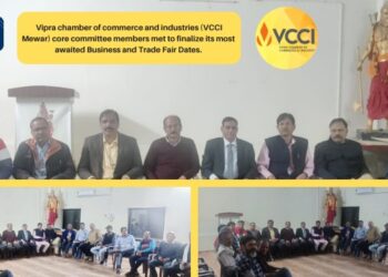 Vipra foundation Economic forum Vipra chamber of commerce and industries (VCCI Mewar) core committee members met to finalize its most awaited Business and Trade Fair Dates.
